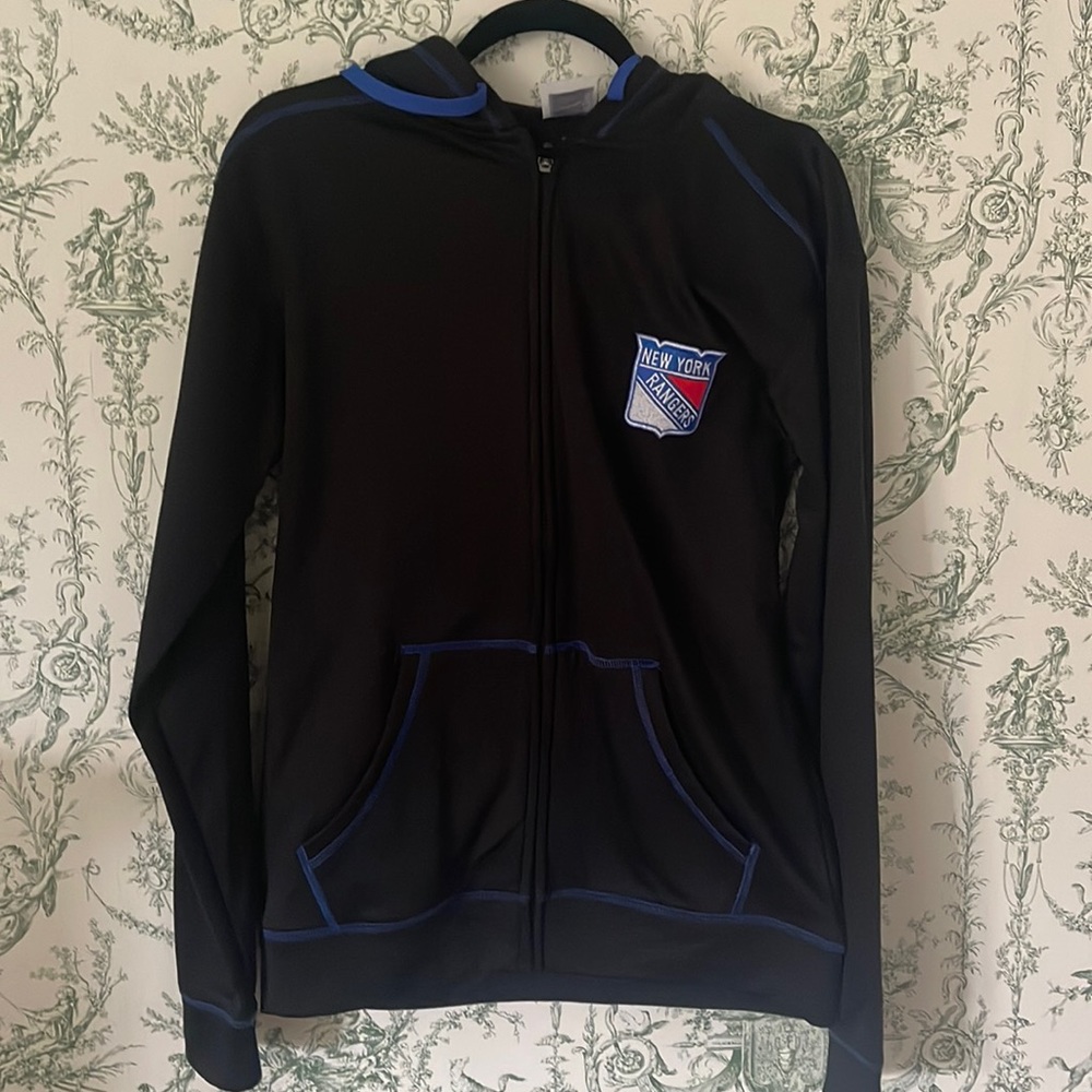 NHL fleece lined Rangers jacket hood S